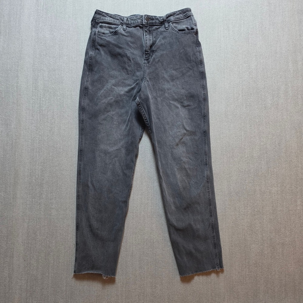 Hollister Mom Jeans Women 7R/28 Gray Ultra High Rise Vintage Stretch Raw Hem